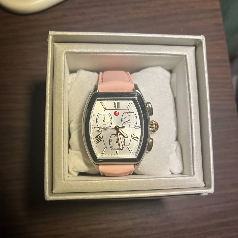 Michele Relevé Sport Chronograph Silicone Strap Watch, 31mm